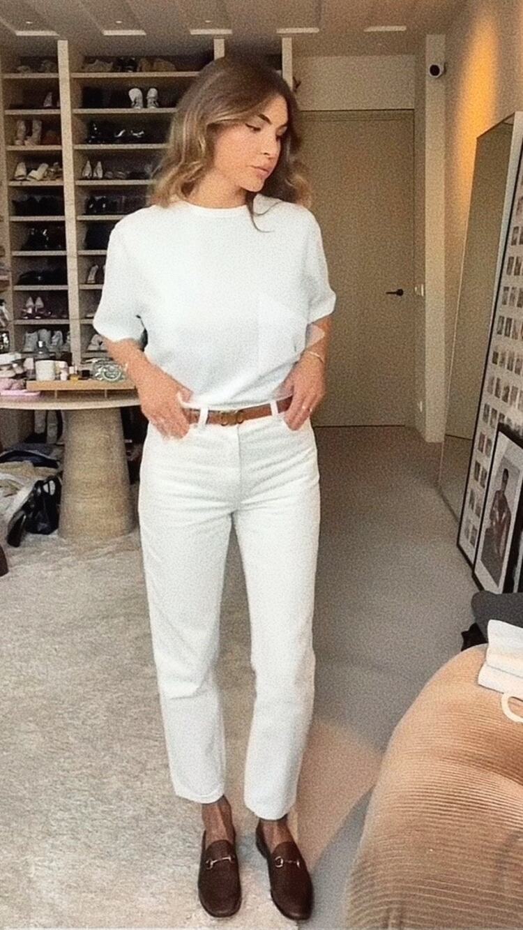 Vintage DKNY Cream High Rise Straight Leg Jeans Ivory Cotton Minimalist Denim